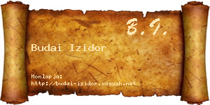Budai Izidor névjegykártya